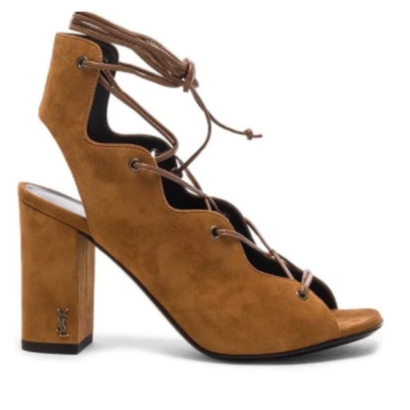 Saint Laurent | Suede Babies Lace Up Heels Size 41 - Picture 5 of 5